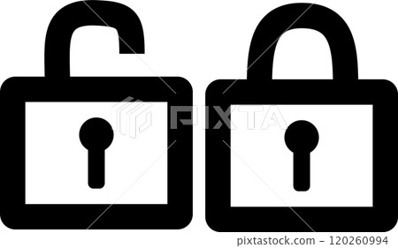 一組簡單的掛鎖插圖圖標 120260994
