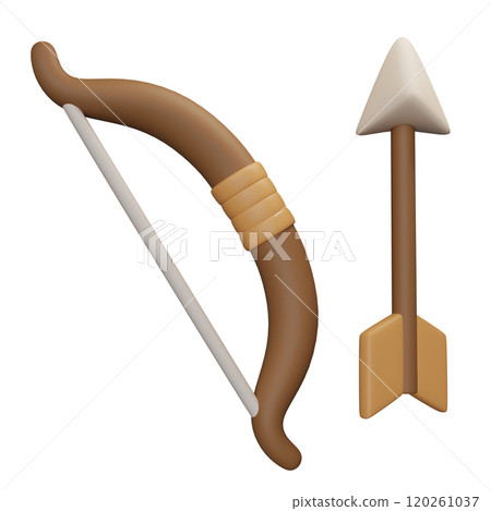 bow and arrow 3D graphic 120261037