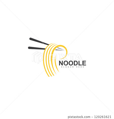 chinese noodle logo design icon template. japanese ramen vector illustration 120261621