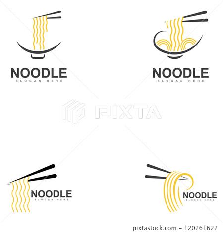 chinese noodle logo design icon template. japanese ramen vector illustration 120261622