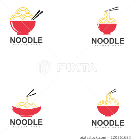 chinese noodle logo design icon template. japanese ramen vector illustration 120261623