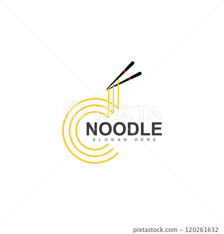 chinese noodle logo design icon template. japanese ramen vector illustration 120261632
