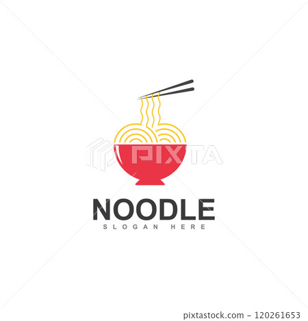 chinese noodle logo design icon template. japanese ramen vector illustration 120261653