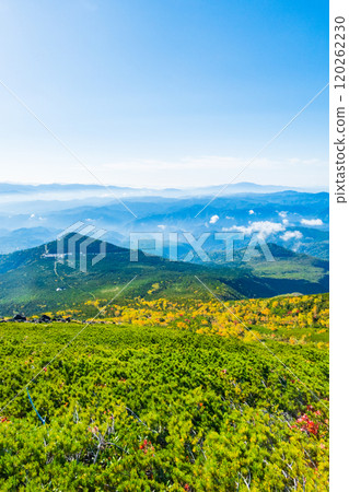 Climbing Mt. Ontake in autumn: View from the hiking trail (from the 8th station stone refuge hut to the summit of Otaki) 120262230