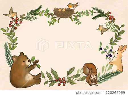 森林動物可愛的框架 森林動物可愛的框架 120262969