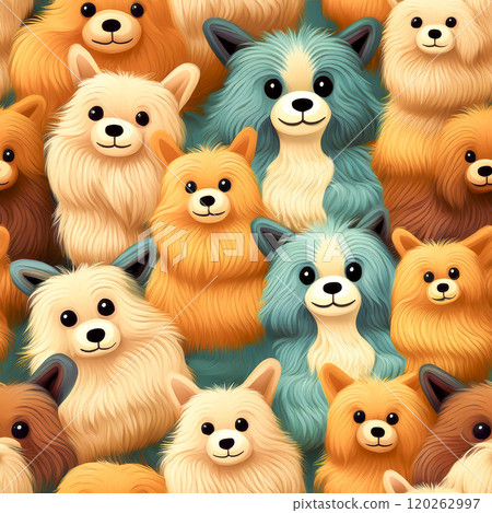 重複無縫狗插畫素材 120262997