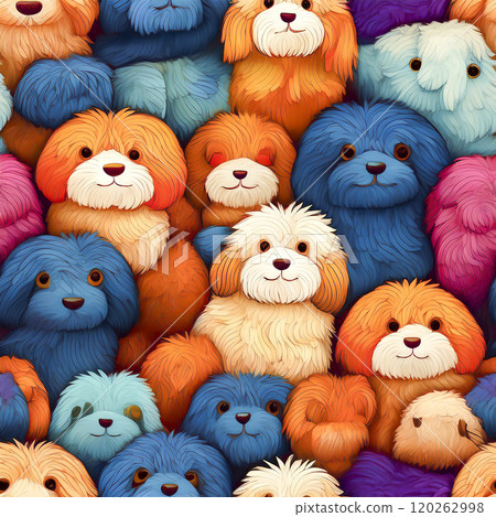 重複無縫狗插畫素材 120262998