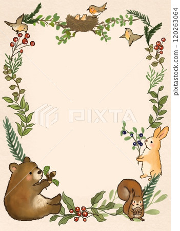 森林動物可愛的框架 120263064