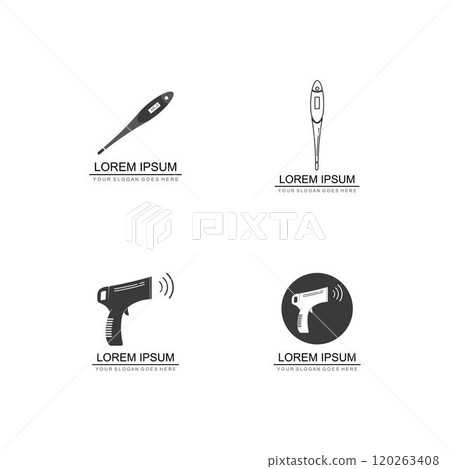 Digital thermometer flat vector icon 120263408