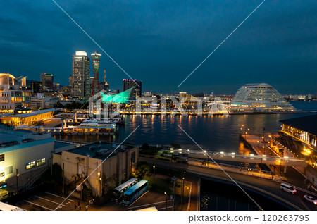 Night view of the harbor from Kobe Harborland, October 17, Japan 120263795