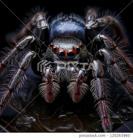 Spider macro lens photography close-up material 120263960