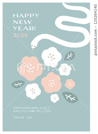 2025 蛇年新年賀卡模板 120264140