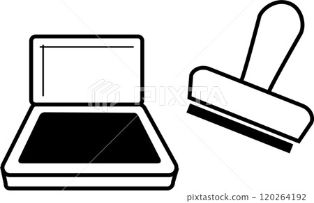 Ink and stamp illustration icon Ink and stamp illustration icon 120264192