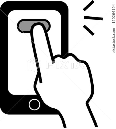 Illustrated icon of a person touching a smartphone Illustrated icon of a person touching a smartphone 120264194