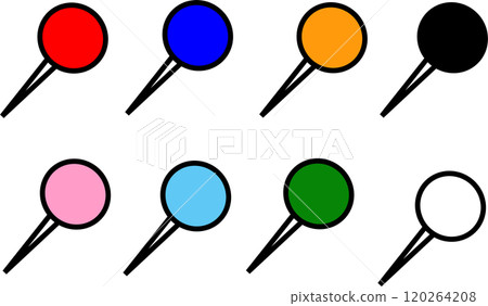 Set of colorful pin illustration icons 120264208