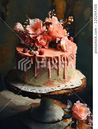 Big birthday cake. Generative AI 120264308