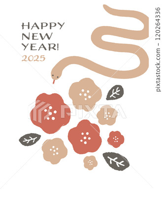 2025 蛇年新年賀卡模板 120264336