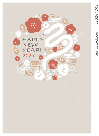 2025 蛇年新年賀卡模板 2025 蛇年新年賀卡模板 120264702