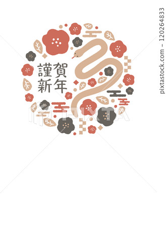 2025 蛇年新年賀卡模板 2025 蛇年新年賀卡模板 120264833