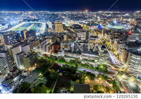 [Top 100 Night Views] Kawasaki City, night view from Kawasaki City Hall Sky Deck (towards Oi Racecourse) 120265130