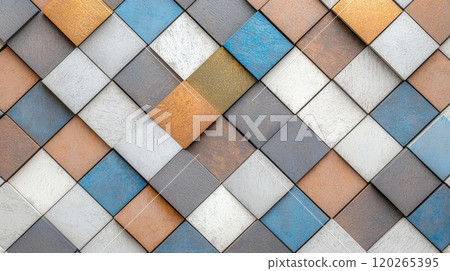Colorful geometric wall texture. 120265395