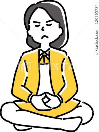 Female employee meditating 120265724