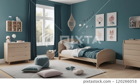 Children's room with natural interior (side) 01 120266058