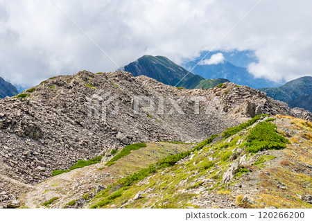 Mount Usagi seen from the summit of Mount Akaishi Southern Alps Mount Akaishi climbing 120266200