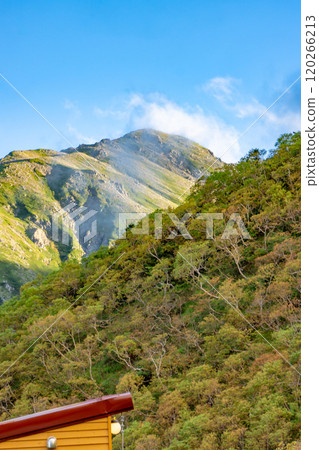 從荒川小屋看到的赤石山、南阿爾卑斯山、惡澤山、荒川山攀登 從荒川小屋看到的赤石山、南阿爾卑斯山、惡澤山、荒川山攀登 120266213