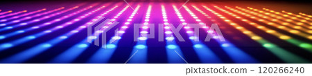 Abstract background of colorful lights in a nightclub AI image 120266240