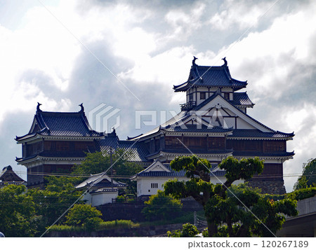 京都府福知山市的福知山城是日本百座名城之一，是透過名為「一瓦運動」的公民運動而修復的。 120267189