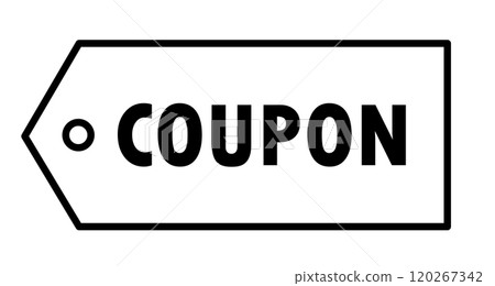 Simple coupon icon vector in tag shape 120267342