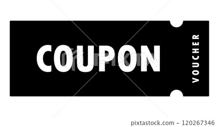 Simple coupon voucher icon vector (black) 120267346