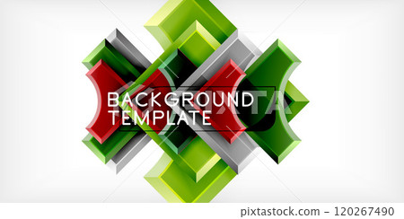 Arrow with round elements. Color geometric shapes background. Vector Illustration For Wallpaper, Banner, Background, Card, Book Illustration, landing page 120267490