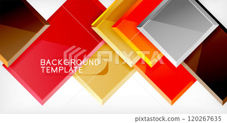 Glass toy style square shapes abstract design. Vector Illustration For Wallpaper, Banner, Background, Card, Book Illustration, landing page 120267635