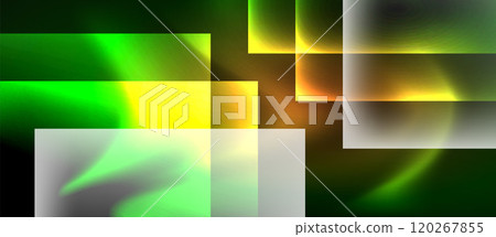 Glass squares with neon shiny light abstract background Glass squares with neon shiny light abstract background 120267855