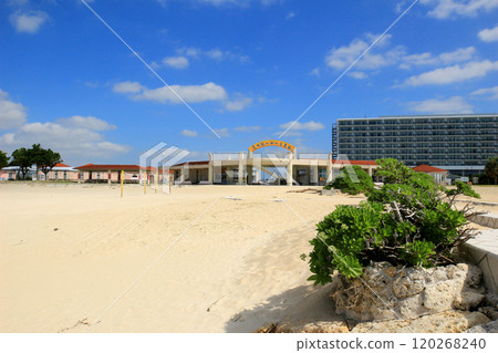 Beach with resort hotel Beach with resort hotel 120268240