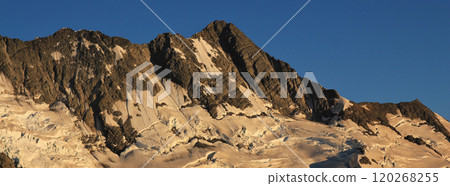 Peak of Mt Sefton and glacier, New Zealand. Peak of Mt Sefton and glacier, New Zealand. 120268255