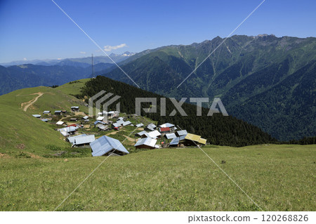 Image footage of Kackar mountain ranges and plateaus in Rize province. Image footage of Kackar mountain ranges and plateaus in Rize province. 120268826