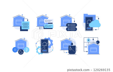 Smart home. Set of doodles, flat icons 120269135