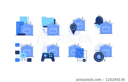 Smart home. Set of doodles, flat icons 120269136