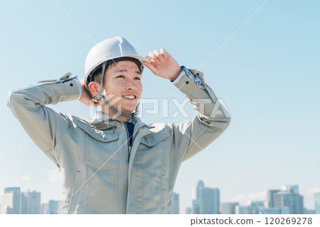 Workers wearing helmets, construction industry, construction industry, site supervisor, engineers, general contractors Workers wearing helmets, construction industry, construction industry, site supervisor, engineers, general contractors 120269278
