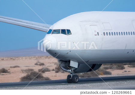 Airplane landing in the desert 120269661