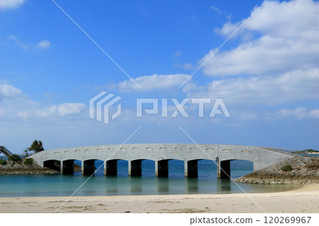 White sand beach, blue sea and blue sky 120269967