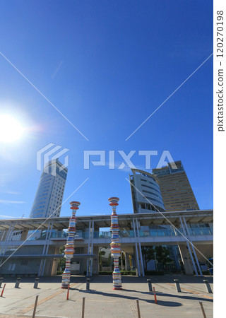 View of the Takamatsu Corridor and the Symbol Tower from the Harbor Promenade at Sunport Takamatsu View of the Takamatsu Corridor and the Symbol Tower from the Harbor Promenade at Sunport Takamatsu 120270198