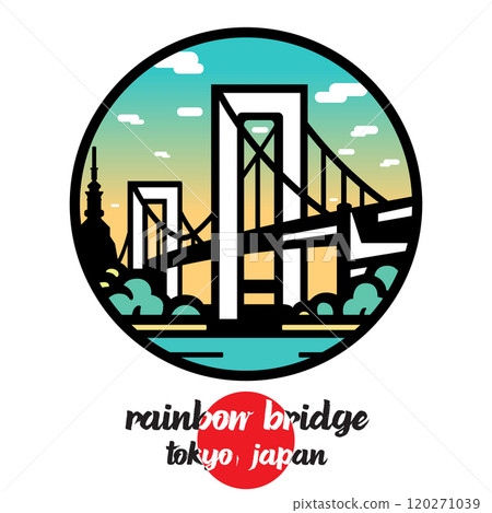 Circle Icon Rainbow Bridge. vecor illustration Circle Icon Rainbow Bridge. vecor illustration 120271039