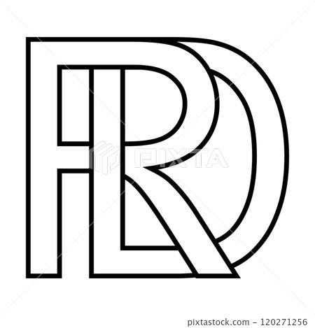 Logo sign rd dr icon, double letters logotype r d 120271256