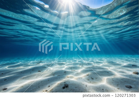 Sunlight Beaming Through Clear Ocean Water Sunlight Beaming Through Clear Ocean Water 120271303