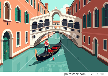 Gondola Ride Through Venice Canal Under Historic Bridge 120271400