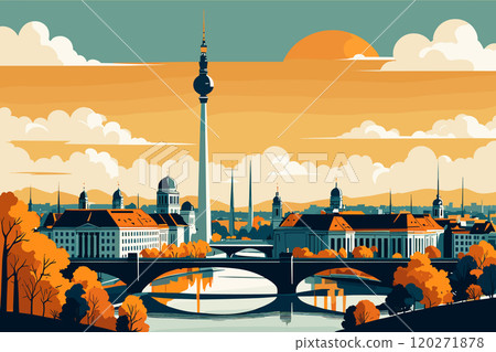 Digital illustration of Berlin cityscape 120271878